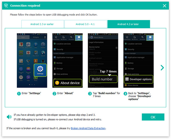 enable USB Debugging on your Samsung