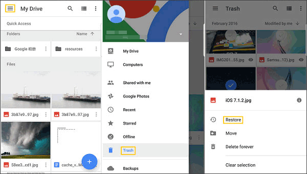 Google Drive کے ساتھ اپنے Samsung S24 پر ڈیٹا واپس حاصل کریں۔