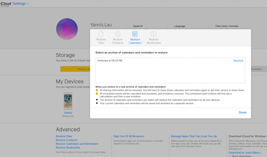 iCloud کی ترتیبات سے حذف شدہ کیلنڈر کو بحال کریں۔