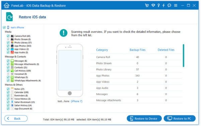 Browse and select the backup file you created